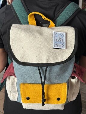 NWT Dime Bags Wanderer Hemp Mini Backpack Boho Blue